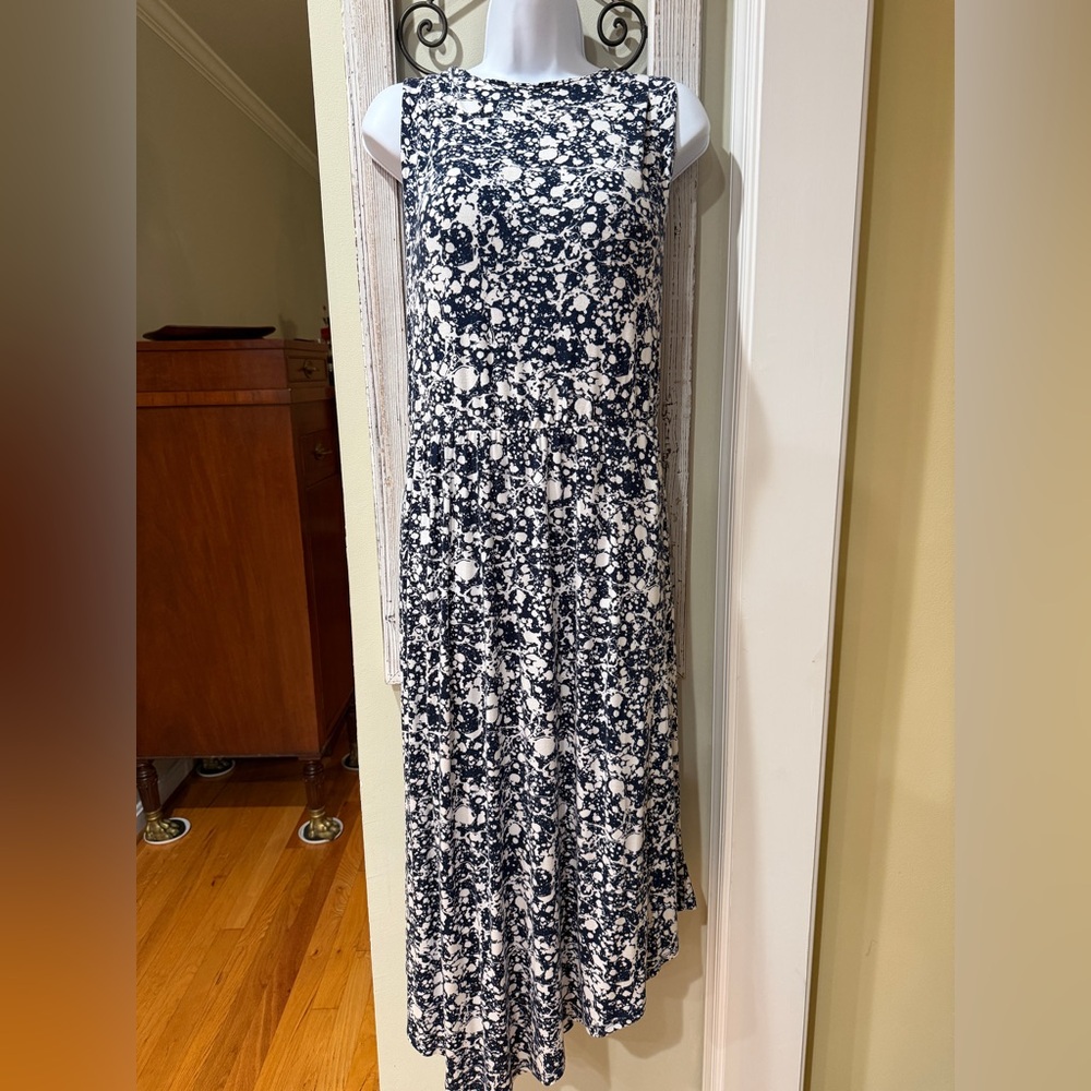 Soma Wknd Dress, Navy and Cream Abstract Pattern XL